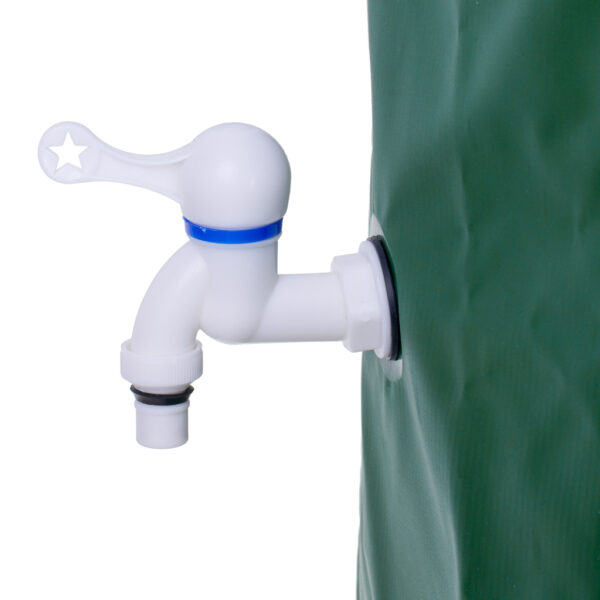Rezervor pliabil pentru apa pluviala cu robinet, capac si structura PVC, 200 litri, 70x55x55 cm, verde - imagine 4