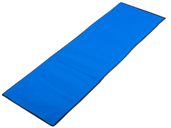Sezlong pliabil cu spatar pentru plaja, material impermeabil, 150x47 cm, albastru inchis - imagine 5