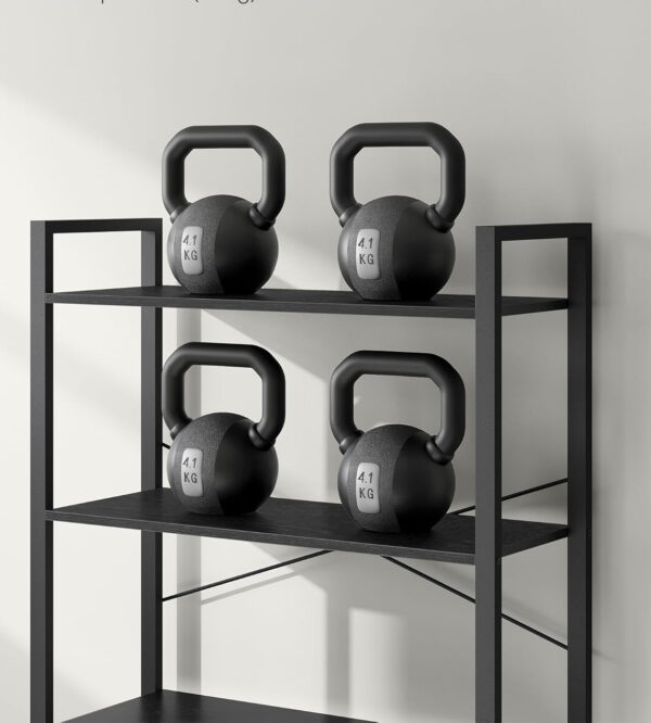 VASAGLE Biblioteca 6 rafturi, cadru metalic si polite PAL, stil industrial, 80x30x186 cm, negru - imagine 7