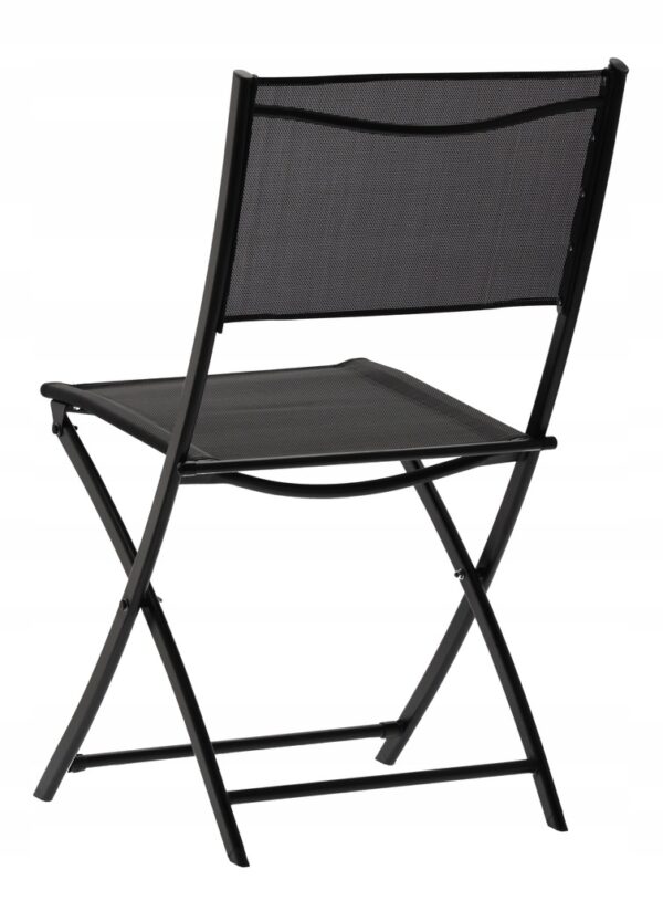 Set mobilier balcon pliabil cu masa sticla si 2 scaune, structura metalica, 60x70 cm, negru - imagine 6