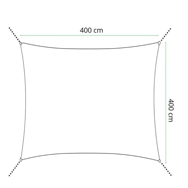 Prelata umbrire 4x4 m pentru terasa sau balcon, impermeabila, protectie UV, crem - imagine 19