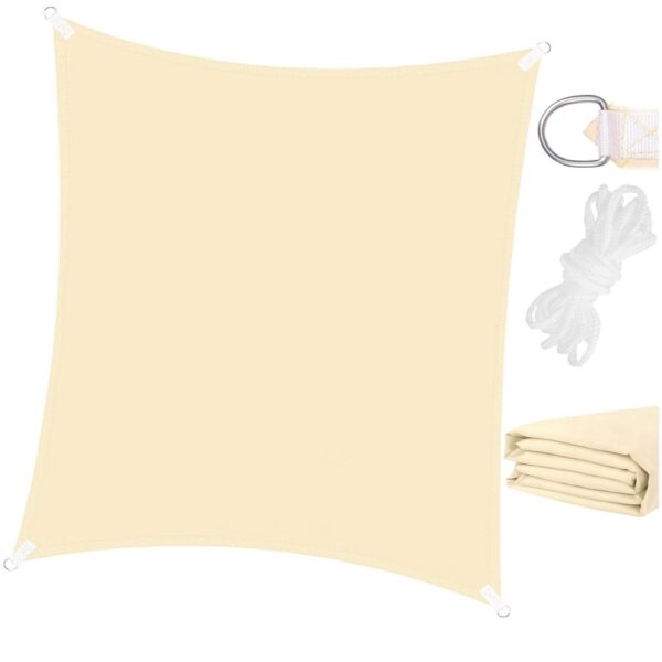 Prelata umbrire 4x4 m pentru terasa sau balcon, impermeabila, protectie UV, crem - imagine 4