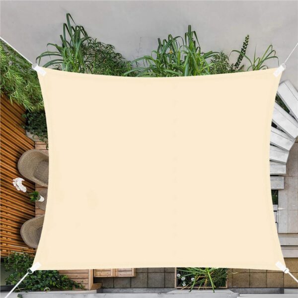 Prelata umbrire 4x4 m pentru terasa sau balcon, impermeabila, protectie UV, crem - imagine 7