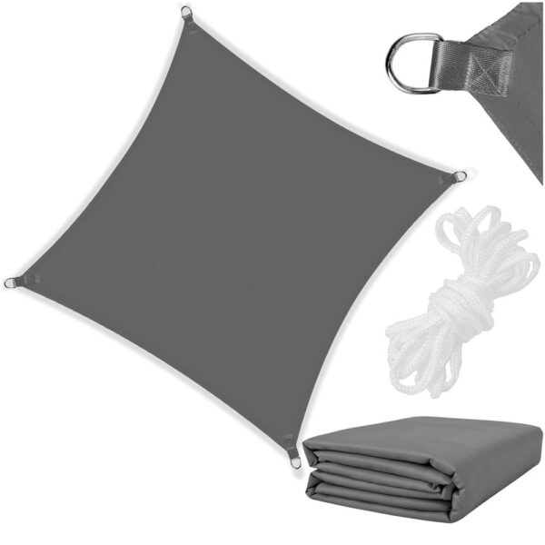 Prelata umbrire 4x4 m pentru terasa sau balcon, impermeabila, protectie UV, gri - imagine 11