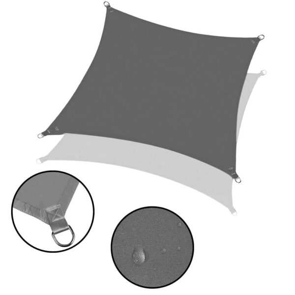 Prelata umbrire 4x4 m pentru terasa sau balcon, impermeabila, protectie UV, gri - imagine 21