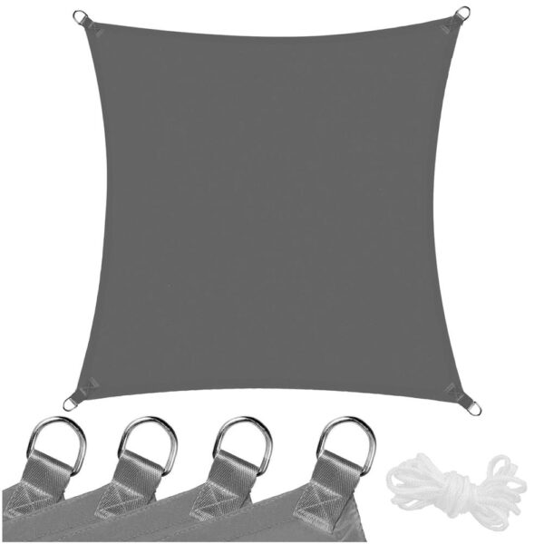 Prelata umbrire 4x4 m pentru terasa sau balcon, impermeabila, protectie UV, gri - imagine 8
