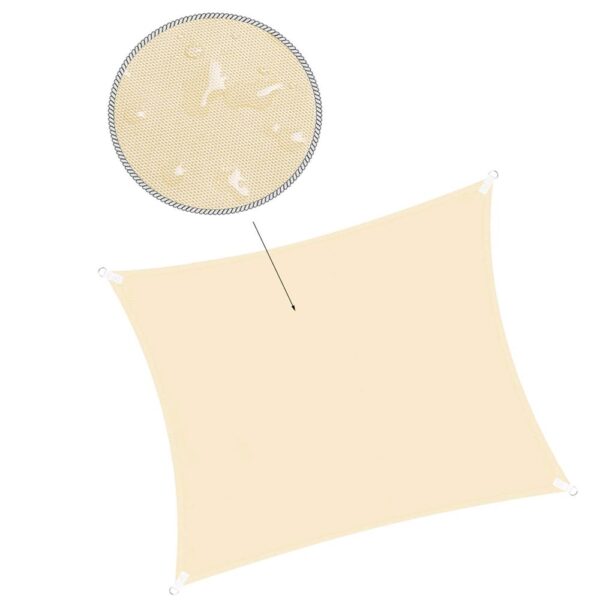 Prelata umbrire 3x3 m pentru terasa sau balcon, impermeabila, protectie UV, crem - imagine 14