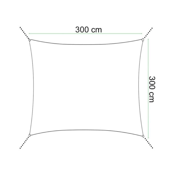 Prelata umbrire 3x3 m pentru terasa sau balcon, impermeabila, protectie UV, crem - imagine 15