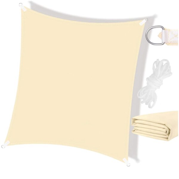 Prelata umbrire 3x3 m pentru terasa sau balcon, impermeabila, protectie UV, crem - imagine 5