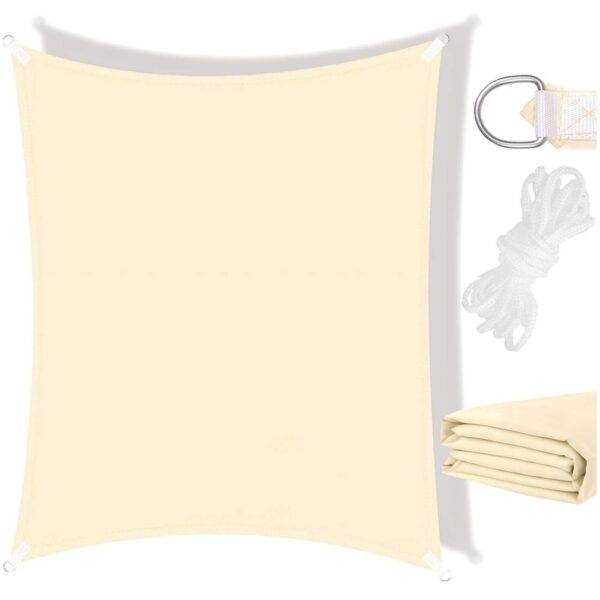 Prelata umbrire 3x2 m pentru terasa sau balcon, impermeabila, protectie UV, crem - imagine 3