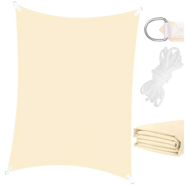 Prelata umbrire 3x2 m pentru terasa sau balcon, impermeabila, protectie UV, crem - imagine 4