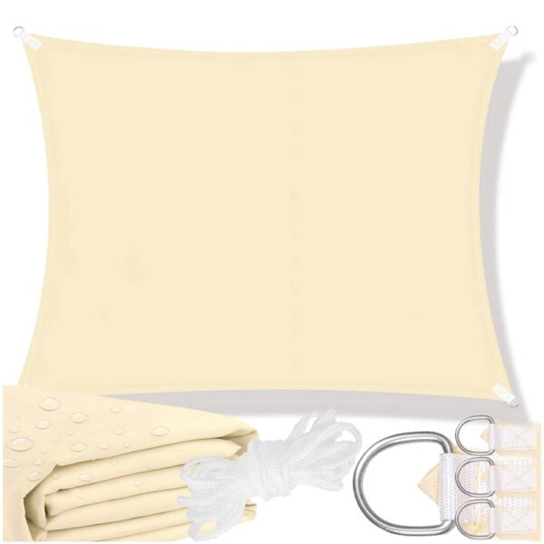 Prelata umbrire 3x2 m pentru terasa sau balcon, impermeabila, protectie UV, crem - imagine 5
