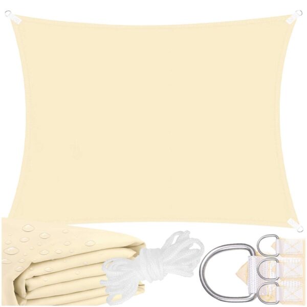 Prelata umbrire 3x2 m pentru terasa sau balcon, impermeabila, protectie UV, crem - imagine 6