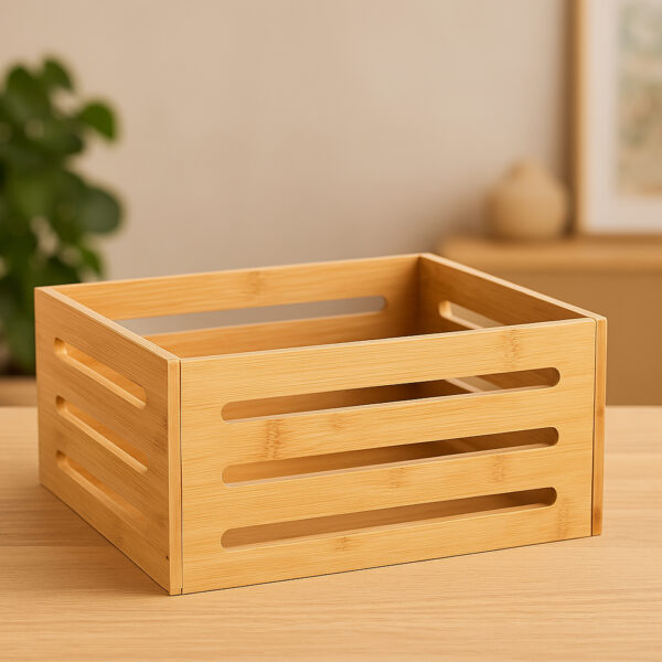 Cos depozitare 5Five din bambus masiv, 31x15x31 cm, natur - imagine 5
