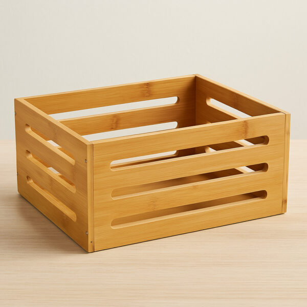 Cos depozitare 5Five din bambus masiv, 31x15x31 cm, natur - imagine 6