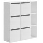 SONGMICS Etajera modulara 9 compartimente cu 6 sertare, PAL si MDF, 83x27x92 cm, alb