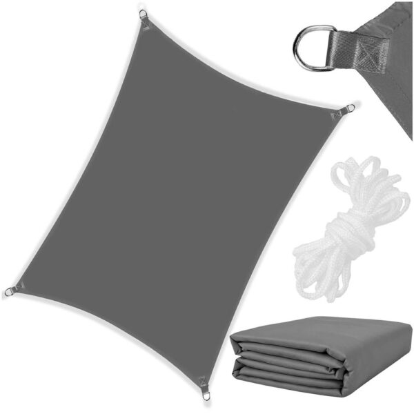 Prelata umbrire 4x3 m pentru terasa sau balcon, impermeabila, protectie UV, gri - imagine 10