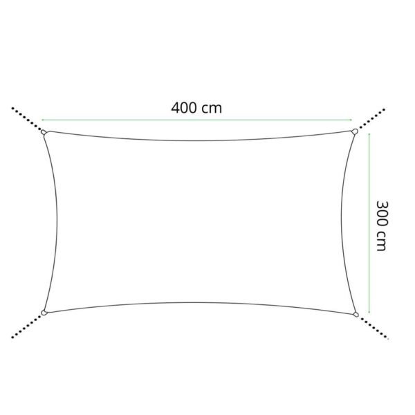 Prelata umbrire 4x3 m pentru terasa sau balcon, impermeabila, protectie UV, gri - imagine 3