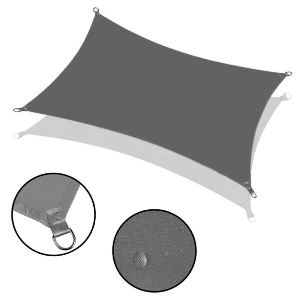 Prelata umbrire 4x3 m pentru terasa sau balcon, impermeabila, protectie UV, gri - imagine 20