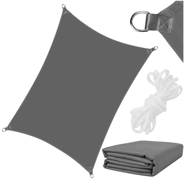 Prelata umbrire 4x3 m pentru terasa sau balcon, impermeabila, protectie UV, gri - imagine 5