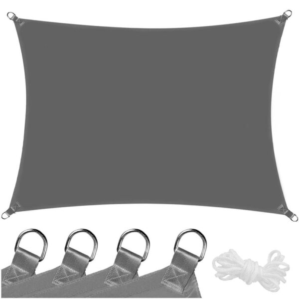 Prelata umbrire 4x3 m pentru terasa sau balcon, impermeabila, protectie UV, gri - imagine 7