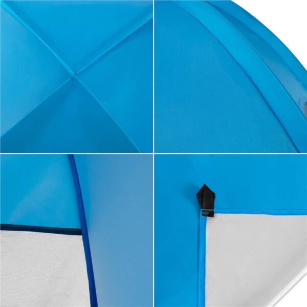 Cort plaja autoexpansibil POP-UP cu plasa ventilatie si protectie UV, 160x140x115 cm, albastru - imagine 18