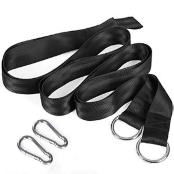 SONGMICS Hamac dublu, accesorii de prindere cu chingi si carabiniere, 210x150 cm, 300 kg, albastru - imagine 5