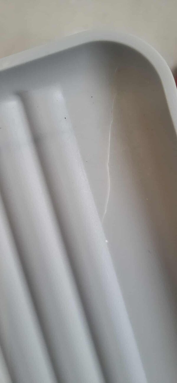 RESIGILAT: Uscator de vase cu suport tacamuri, din otel, cu tava de scurgere, manere lemn, 42x32x15cm, gri - imagine 3