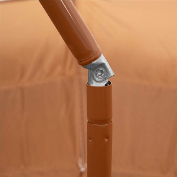 Umbrela de plaja tip hawai pliabila, cu inaltime si unghi reglabil, structura metalica, 160 cm, maro - imagine 11