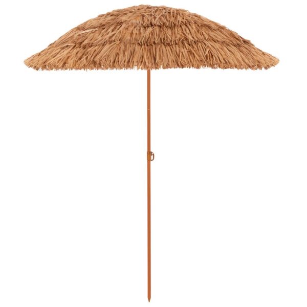 Umbrela de plaja tip hawai pliabila, cu inaltime si unghi reglabil, structura metalica, 160 cm, maro - imagine 19