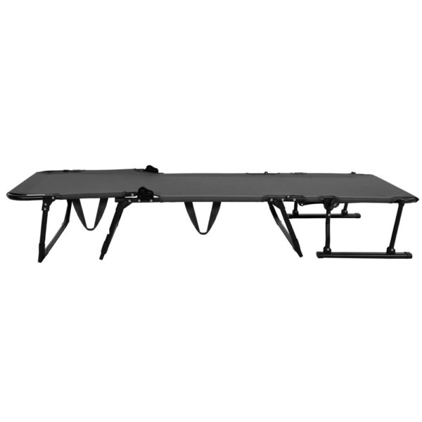Fotoliu pliabil 2 in 1 tip sezlong, cu 5 pozitii, structura metalica si saltea inclusa, 180x58x89 cm, gri - imagine 12