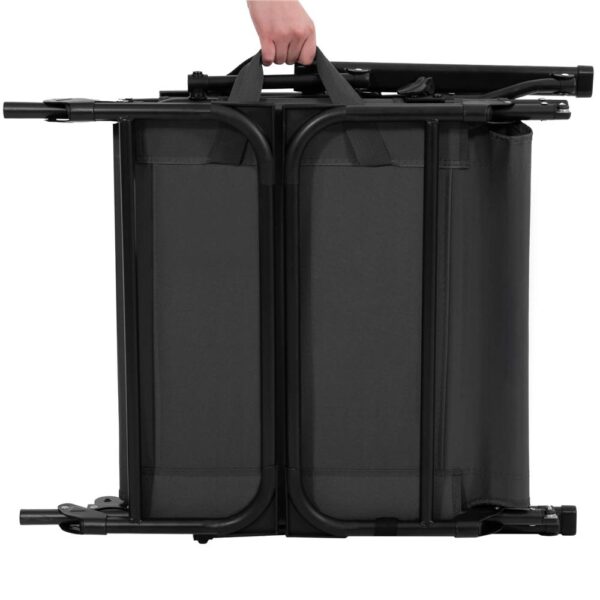 Fotoliu pliabil 2 in 1 tip sezlong, cu 5 pozitii, structura metalica si saltea inclusa, 180x58x89 cm, gri - imagine 13