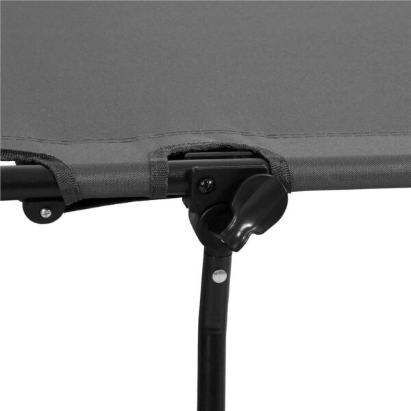 Fotoliu pliabil 2 in 1 tip sezlong, cu 5 pozitii, structura metalica si saltea inclusa, 180x58x89 cm, gri - imagine 19
