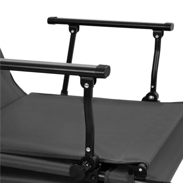 Fotoliu pliabil 2 in 1 tip sezlong, cu 5 pozitii, structura metalica si saltea inclusa, 180x58x89 cm, gri - imagine 21