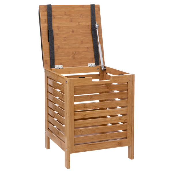 Taburet multifunctional 5Five Sicela, spatiu depozitare, bambus, 35x35x49 cm, bej - imagine 4