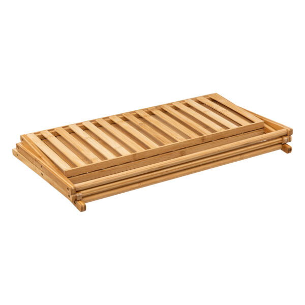 Etajera pantofi pliabila din bambus, pentru 9 perechi, 70x29x53 cm, natur - imagine 6