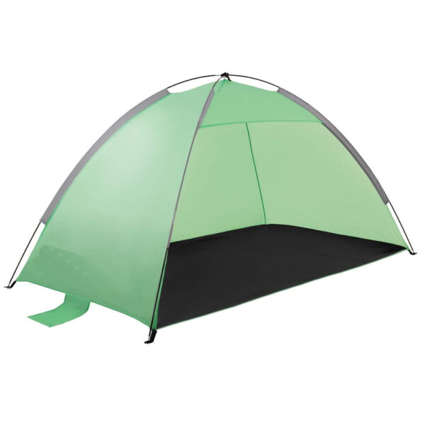 Cort plaja XXL semi-inchis cu protectie UV, podea izolanta, 210x120x112 cm, verde - imagine 11