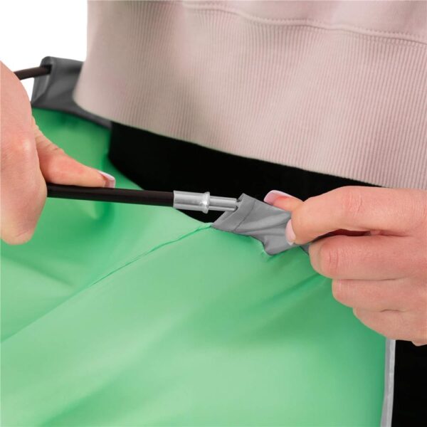 Cort plaja XXL semi-inchis cu protectie UV, podea izolanta, 210x120x112 cm, verde - imagine 5