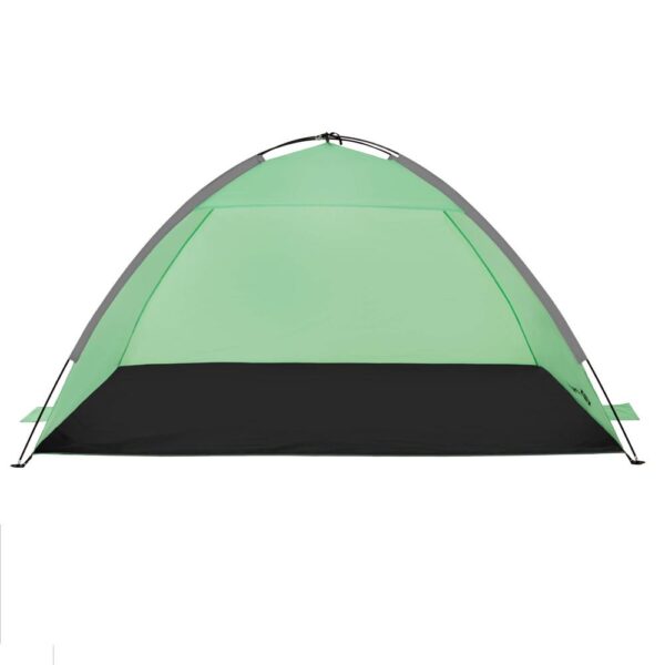 Cort plaja XXL semi-inchis cu protectie UV, podea izolanta, 210x120x112 cm, verde - imagine 6