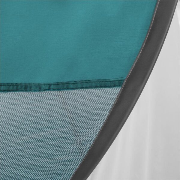Cort plaja autoexpansibil POP-UP cu protectie UV, podea izolanta si husa transport, 190x120x100 cm, turcoaz si gri - imagine 4