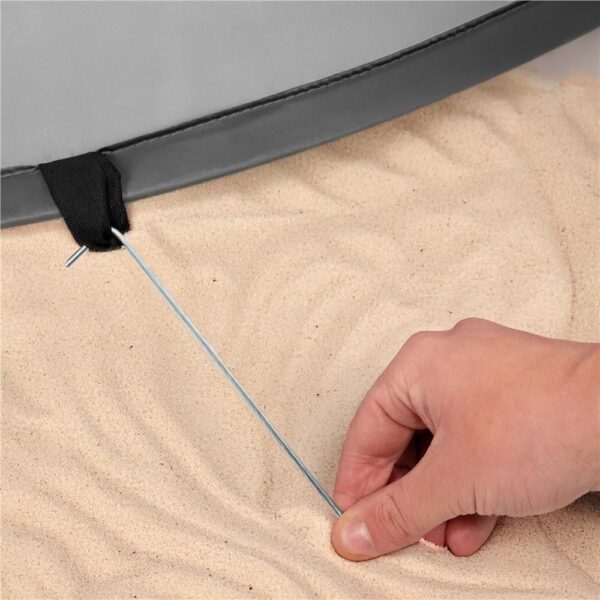 Cort plaja autoexpansibil POP-UP cu protectie UV, podea izolanta si husa transport, 190x120x100 cm, turcoaz si gri - imagine 7