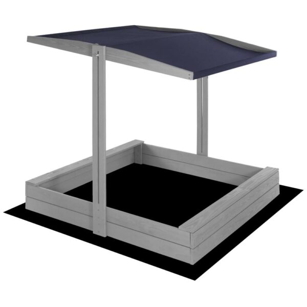 Lada nisip din lemn cu acoperis reglabil si capac, pliabila, 120x120x120 cm, gri - imagine 11