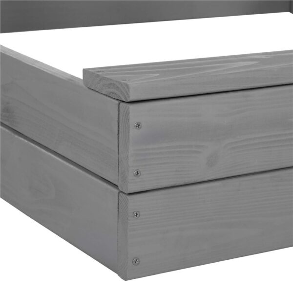 Lada nisip din lemn cu acoperis reglabil si capac, pliabila, 120x120x120 cm, gri - imagine 14