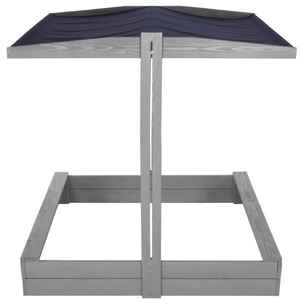 Lada nisip din lemn cu acoperis reglabil si capac, pliabila, 120x120x120 cm, gri - imagine 23