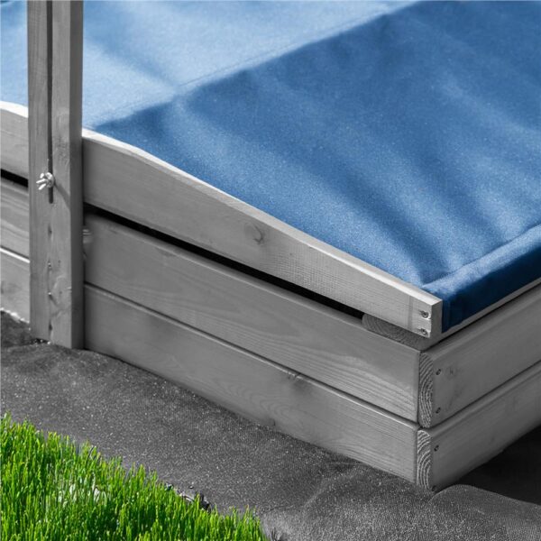 Lada nisip din lemn cu acoperis reglabil si capac, pliabila, 120x120x120 cm, gri - imagine 27
