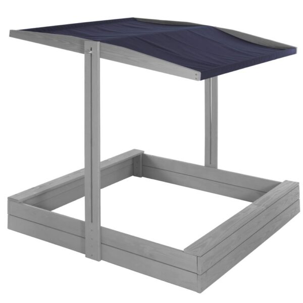 Lada nisip din lemn cu acoperis reglabil si capac, pliabila, 120x120x120 cm, gri - imagine 6