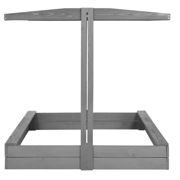 Lada nisip din lemn cu acoperis reglabil si capac, pliabila, 120x120x120 cm, gri - imagine 7