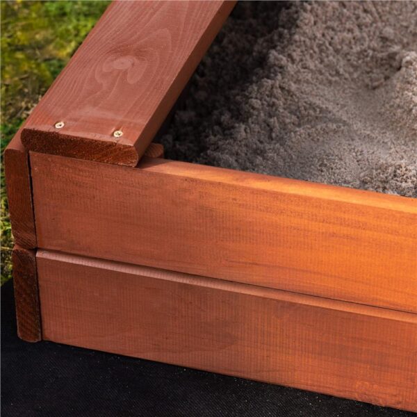 Lada nisip din lemn cu acoperis reglabil, 140x140x121 cm, maro - imagine 11