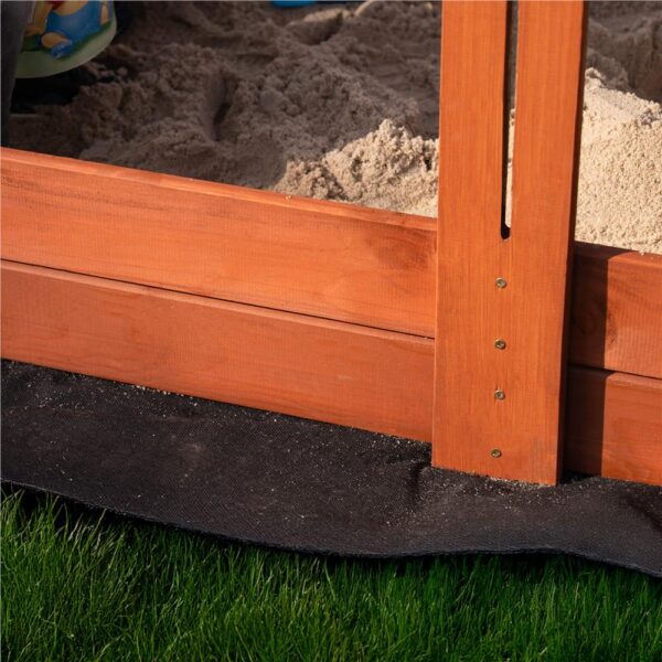 Lada nisip din lemn cu acoperis reglabil, 140x140x121 cm, maro - imagine 13