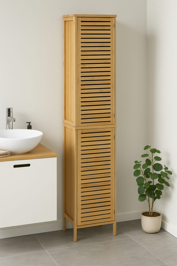 Etajera 5Five Sicela cu 5 rafturi, bambus, 33x28x168 cm, natur - imagine 6